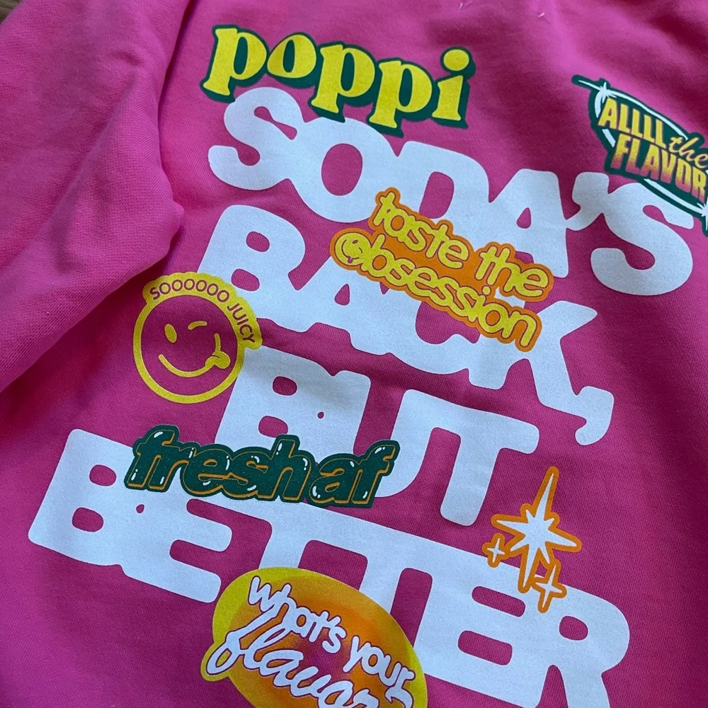 NWOT Poppi Crewneck Sweatshirt in Bright Pink - Picture 5 of 5